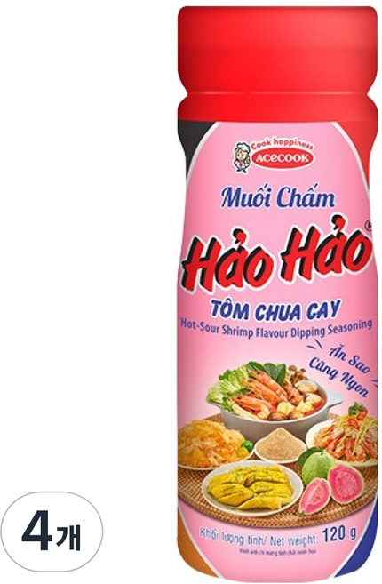 하오하오 디핑 시즈닝 무이 참 베트남 새우소금, 120g, 4개
