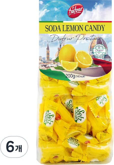 듀포 포지타노 소다 레몬 캔디, 200g, 6개