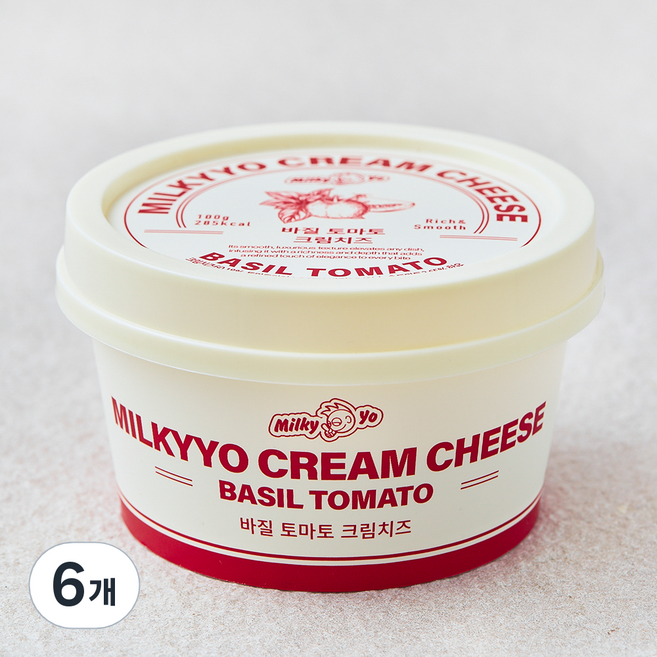 밀키요 바질토마토 크림치즈, 100g, 6개, 1개입
