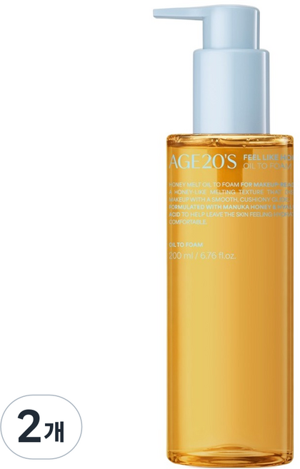 에이지투웨니스 필 라이크 허니 오일 투 폼, 2개, 200ml