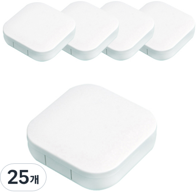 스퀘어 거울 렌즈케이스, 화이트, 25개