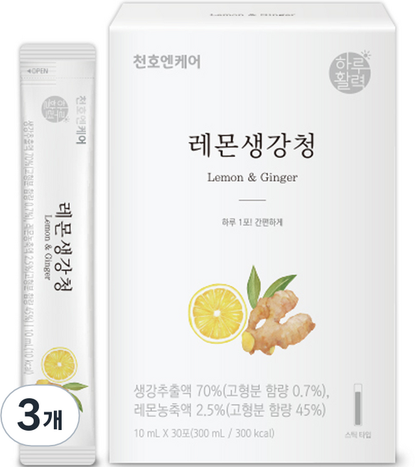 하루활력 레몬생강청, 300ml, 3개