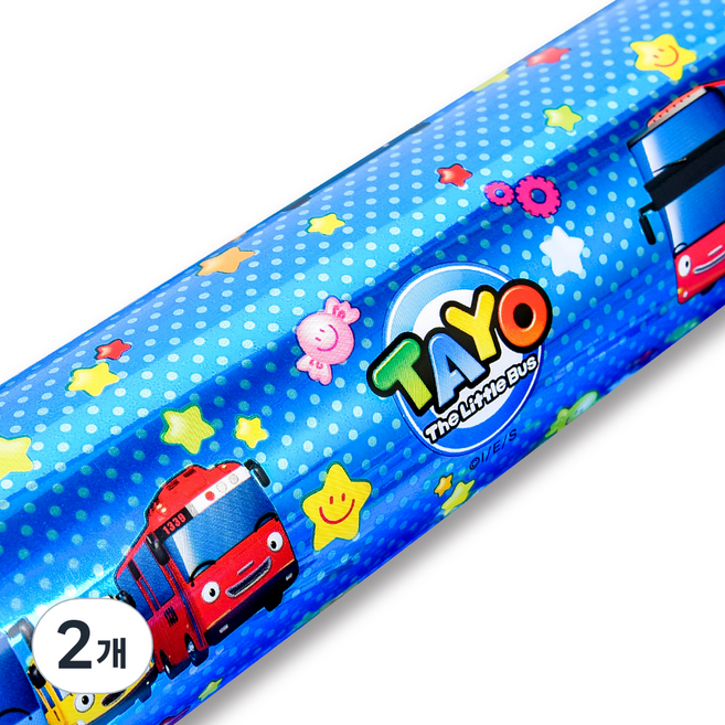 좋은기븐 꼬마버스타요 메탈롤 포장지, 블루, 2개