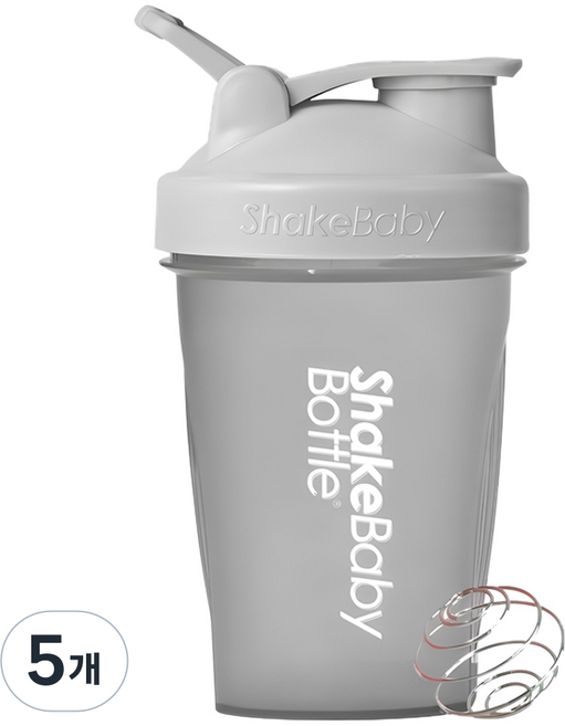 쉐이크베이비 보틀 쉐이커, 그레이, 600ml, 5개