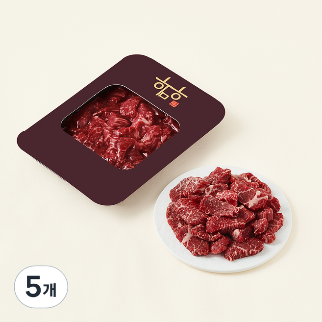 우미우 한우 1++등급 (7) 국거리용 (냉장), 300g, 5개