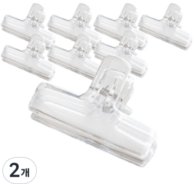 만들하비 투명 북클립 집게 01 화이트, 대, 8개입, 2개