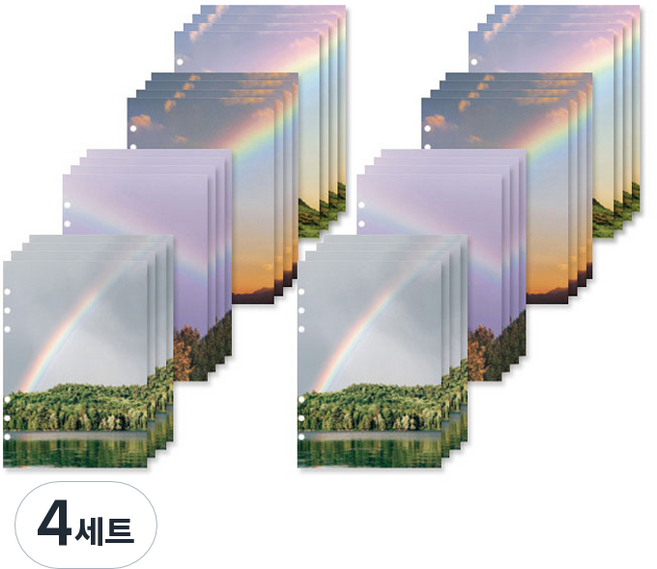 루카랩 6공 리필속지 무비 판타지 무지개 4종 x 4p 세트, 4세트