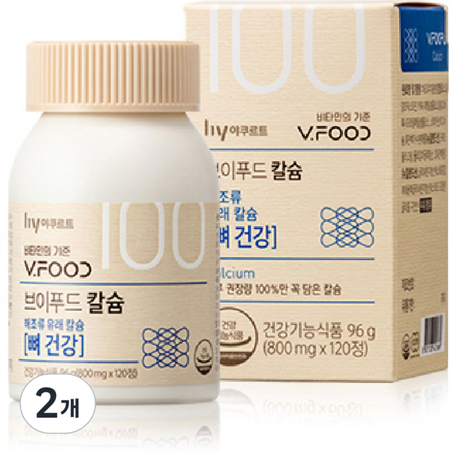 한국야쿠르트 브이푸드 칼슘, 120정, 2개