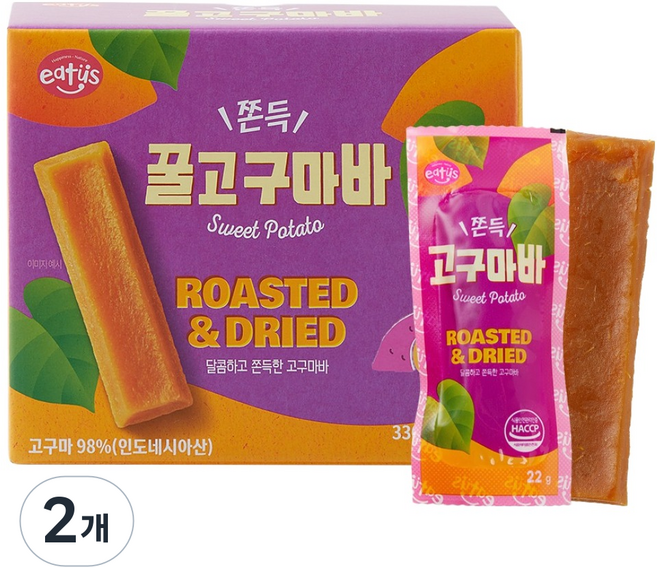 이더스 쫀득 꿀고구마바 15p, 330g, 2개