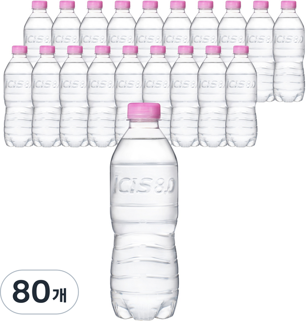 아이시스 8.0 초경량 페트 생수 무라벨, 500ml, 80개
