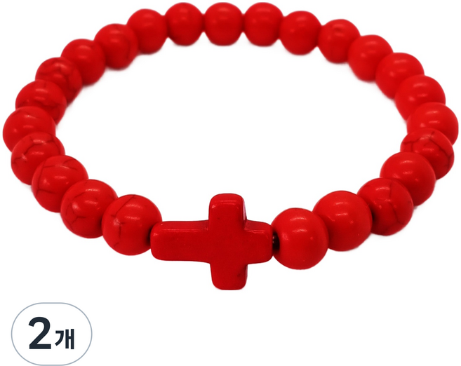 Sun&Dream Grace 十字架手鍊 19cm, 紅色, 2個