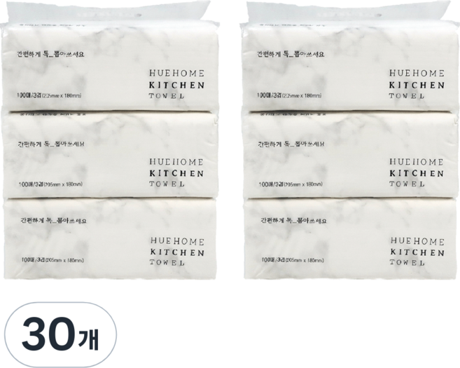 휴홈 3겹 뽑아쓰는 키친타올, 30개, 100개입