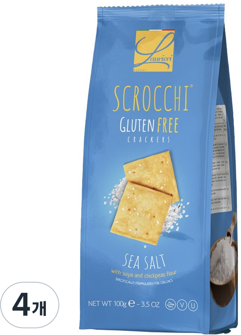Laurieri master bakers Sgroccoli 無麩質海鹽蘇打餅乾, 100g, 4個