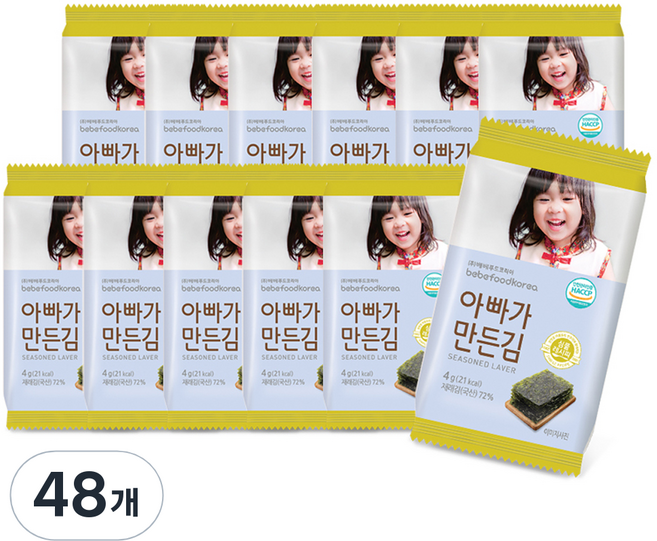 베베푸드 아빠가 만든김, 조미김, 4g, 48개