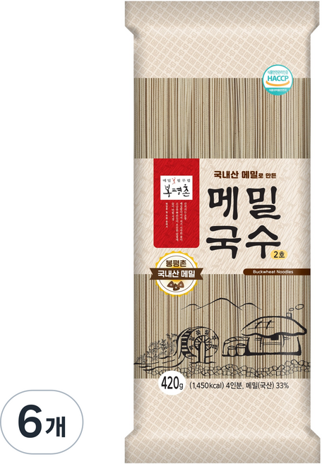 봉평촌 메밀 국수 2호, 420g, 6개