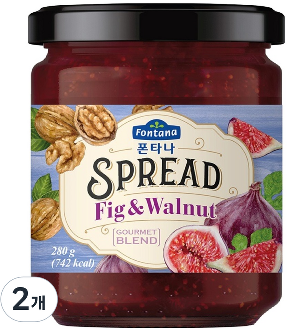 歐洲 Fontana 無花果核桃抹醬, 280g, 2個