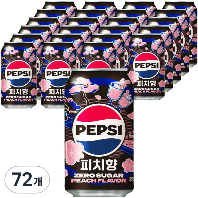 펩시 제로슈거 피치향, 72개, 355ml