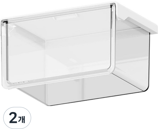 코지웰 무타공 슬라이딩 욕실 수납 틈새 정리함, 투명, 2개
