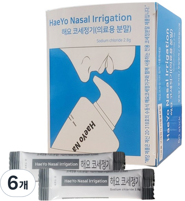 해요질세정기 코세정기 분말 리필용 2.8g x 60p, 6개