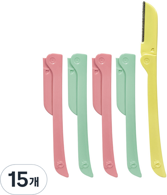 다크아이 다크니스 눈썹 정리칼, 핑크, 핑크, 그린, 그린, 노랑, 15개