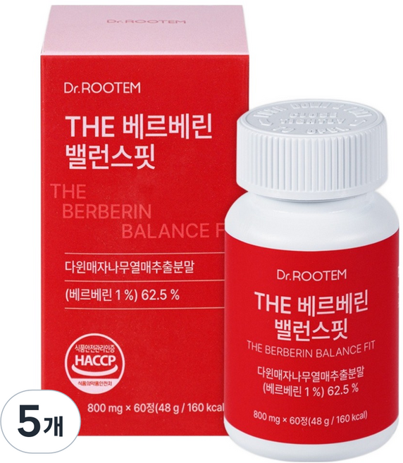 닥터루템 정품 THE 베르베린 밸런스핏, 60정, 48g, 5개
