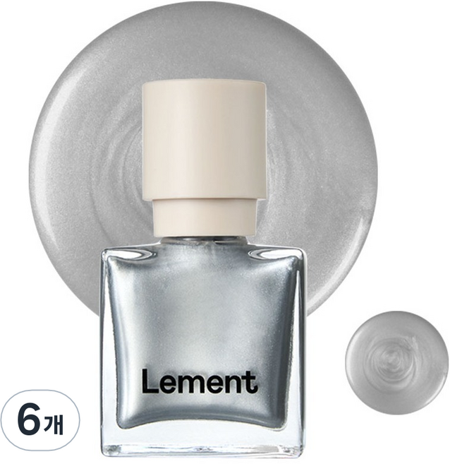 르멘트 컬러 네일, 53 프렌치 실버, 9.5ml, 6개