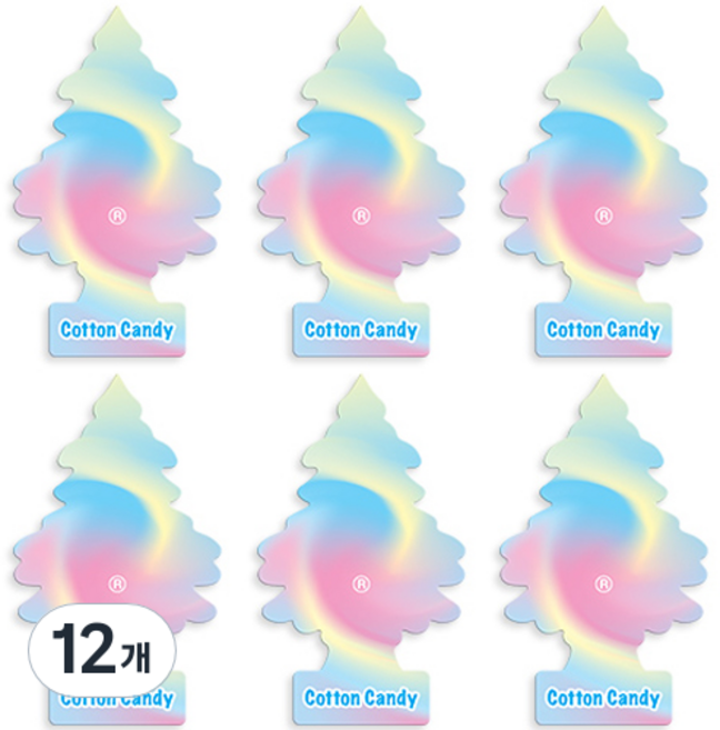 리틀트리 종이 방향제, 코튼캔디, 12개