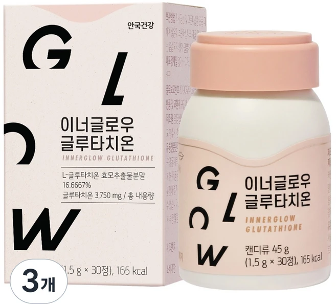 안국건강 이너글로우 글루타치온 비타민C 45g, 3개, 30정 - 쿠팡