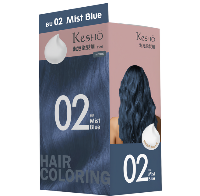 KeSHO 泡泡染髮劑, 1個, 霧藍