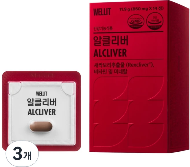 웰릿 정품 알클리버 렉스클리버, 14정, 3개 - 쿠팡