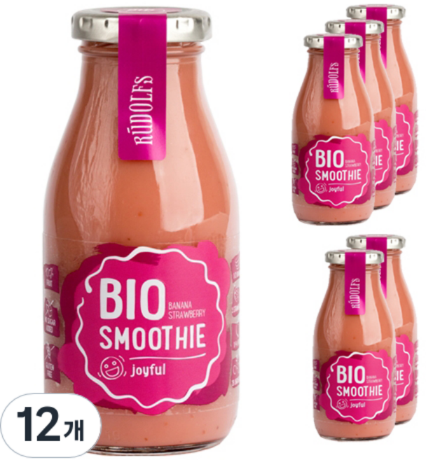 RuDOLFS Joyful香蕉草莓果昔, 260ml, 12瓶