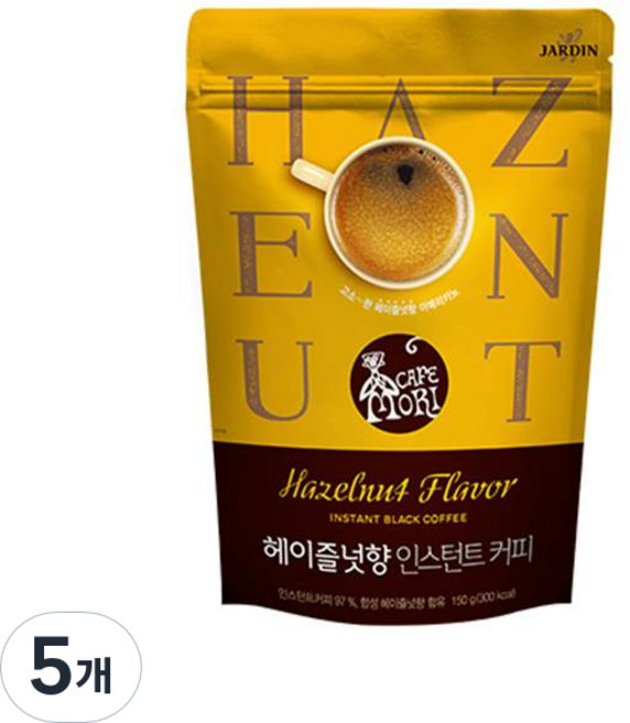 쟈뎅 까페모리 헤이즐넛향 인스턴트커피 리필형, 150g, 5개, 1개입
