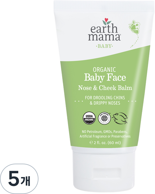 얼스마마 오가닉 베이비 페이스 노즈 앤 칙 밤, 5개