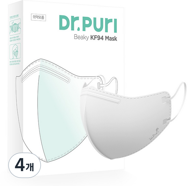 닥터퓨리 비키 황사방역마스크 대형 KF94, 10매, 4개, 하얀색