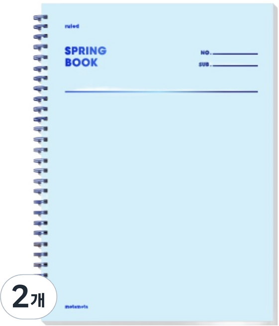 모트모트 스프링 룰드 유선노트, 세레니티, 2개