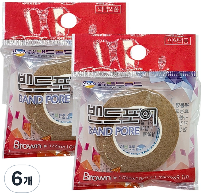 밴드골드 BNG 밴드포어 갈색, 6개