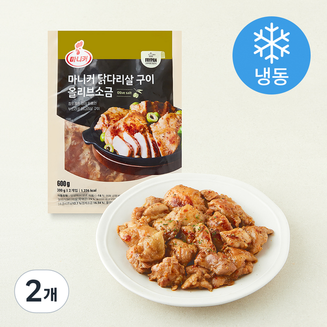 마니커 닭다리살 올리브 소금 구이용 2개입 (냉동), 600g, 2개