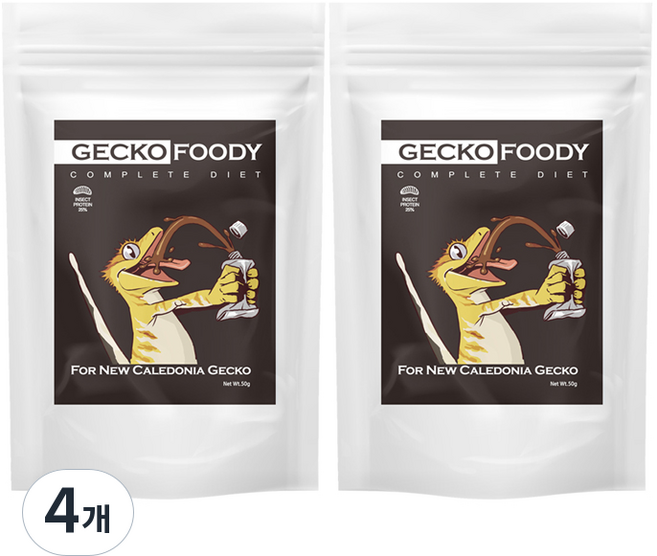 푸디웜 게코 푸디 인섹트 사료, 50g, 4개