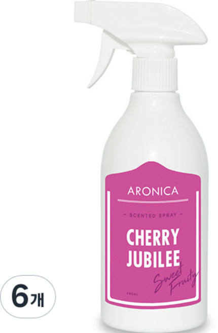 아로니카 센티드 스프레이 탈취제 체리쥬빌레, 490ml, 6개