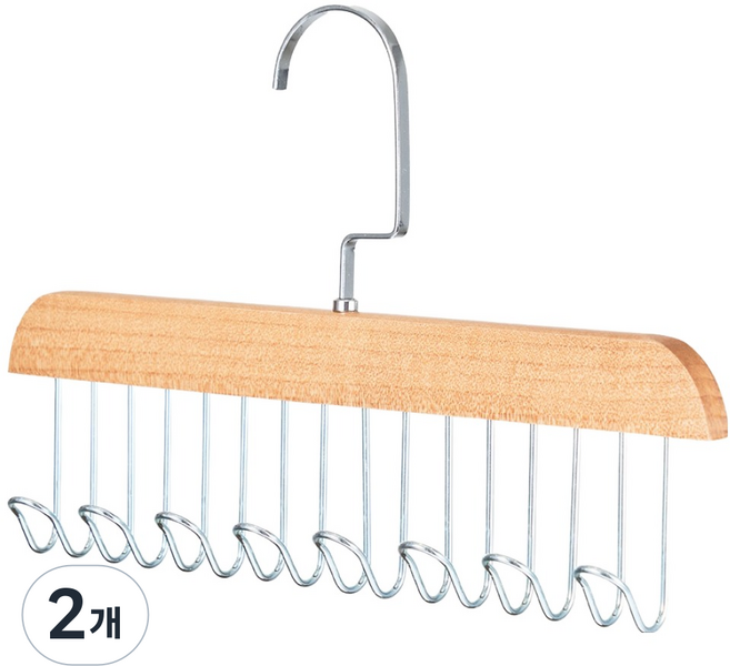 아케이바이 고급형 다용도 8구 옷걸이, 2개, 우드