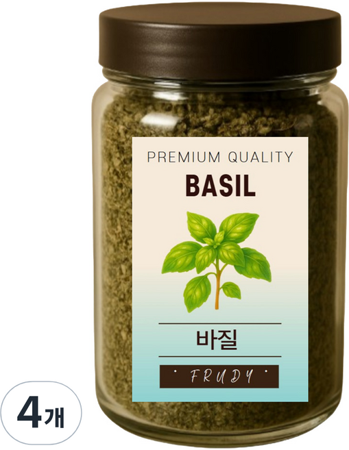 푸르디 건조 바질잎, 100g, 4개