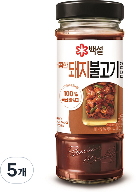 백설 돼지 불고기 양념, 500g, 5개
