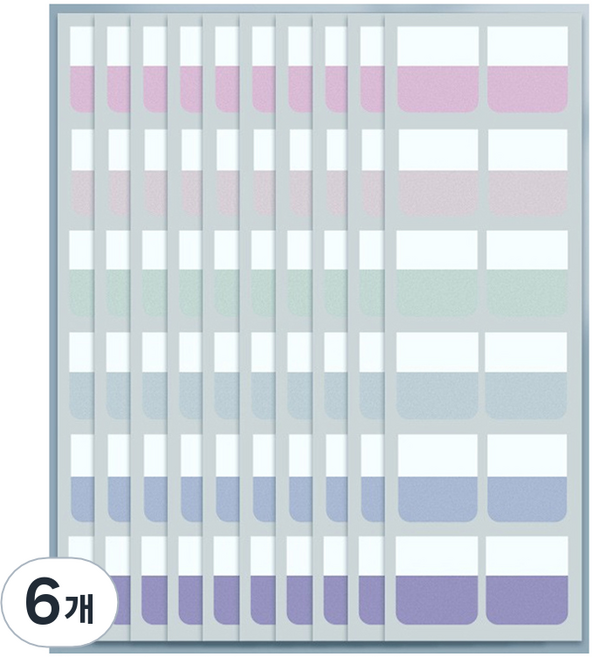 만들하비 인덱스 접착 메모지 대용량 09 파스텔컬러, 6개, 120개입