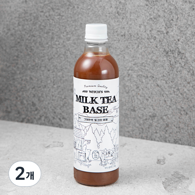 마녀의부엌 위치스 블랙티 아쌈 밀크티 베이스, 500ml, 2개