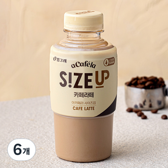 아카페라 사이즈업 카페라떼, 350ml, 6개