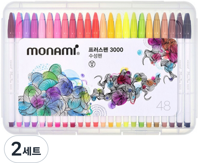 모나미 프러스펜 3000 48종 세트, 혼합색상, 2개