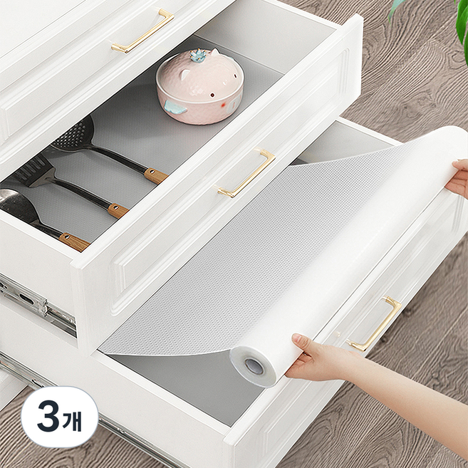 코멧 홈 다용도 서랍 방수 매트, 투명, 3개