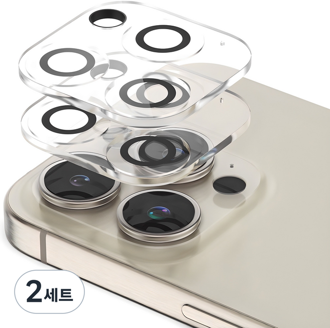 SINJIMORU iPhone 防眩光相機鏡頭鋼化玻璃黑環螢幕保護貼組, 2套