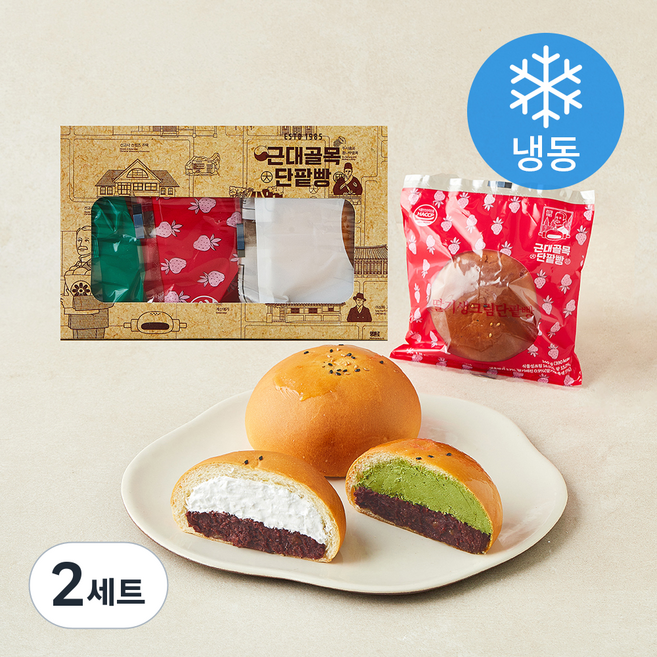 근대골목단팥빵 생크림 단팥빵 140g x 3종 세트 (냉동), 3개입, 2세트