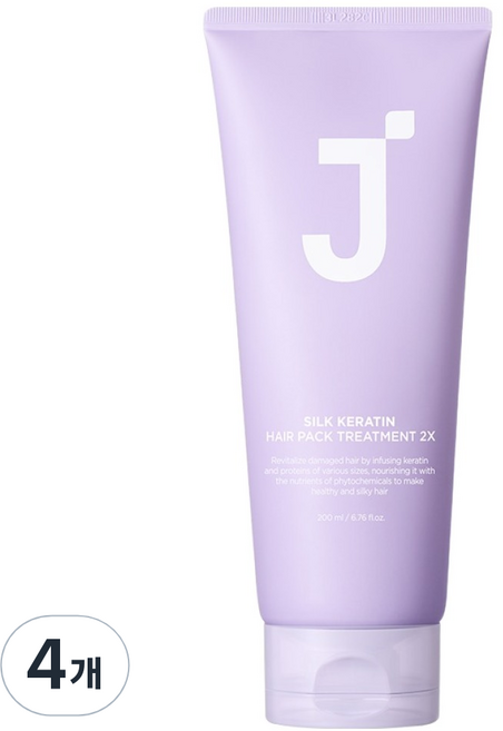 제이숲 실크 케라틴 헤어팩 트리트먼트 2X, 200ml, 4개